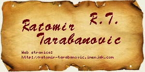 Ratomir Tarabanović vizit kartica